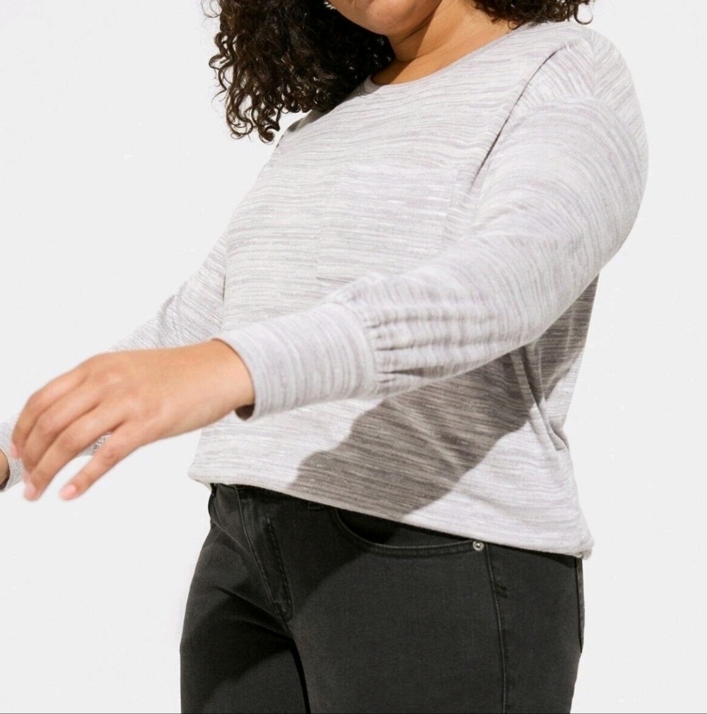 Torrid Unbrushed Hacci Drop Shoulder T-shirt Sweatshirt 2x New Heather Gray